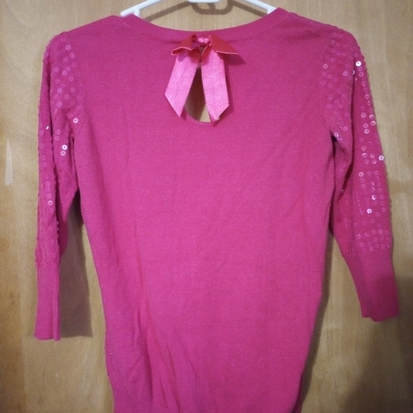 Women's sequin 3/4 sleeve sweater - Picture 2 of 3